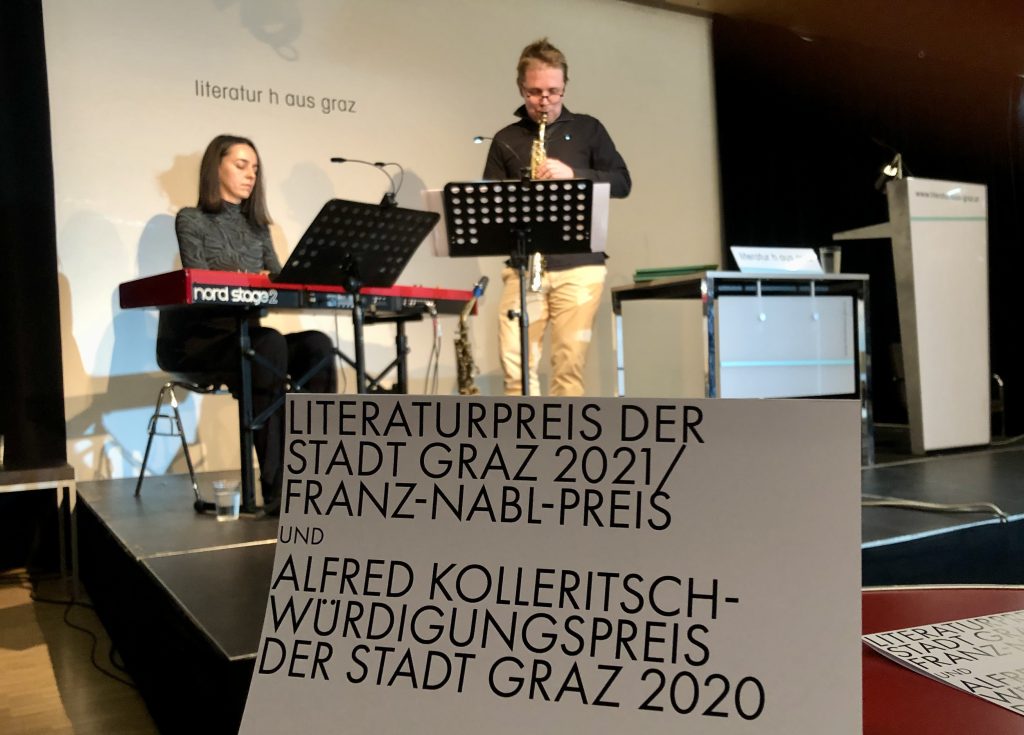 Jazzmusik von Viola Hammer und Patrick Dunst bei der Verleihung des Alfred-Kolleritsch-Würdigungspreise 2020