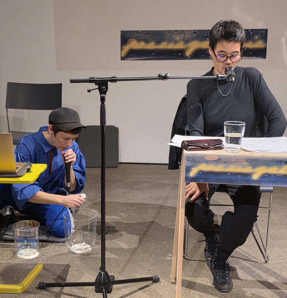 Yvo Kaufmann sorgt für den Sound zu Maria Seisenbachers Gedichten bei der Poesiegalerie 2025